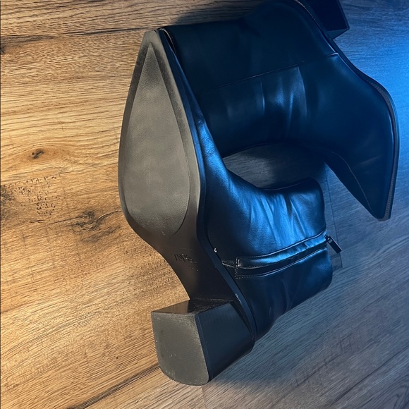 EUC Zara Black Wide Heeled Booties - Picture 9 of 9